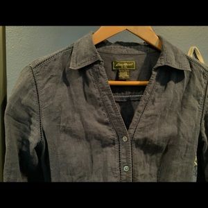 Linen vintage Eddie Bauer button down